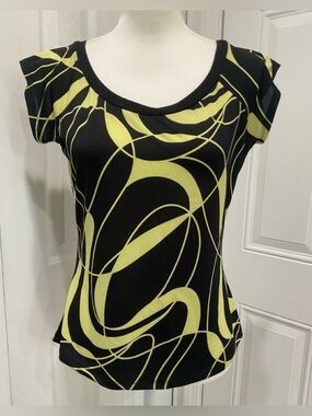 🌼 MKM Designs Polyester/Spandex Cap Sleeves Top, Size L